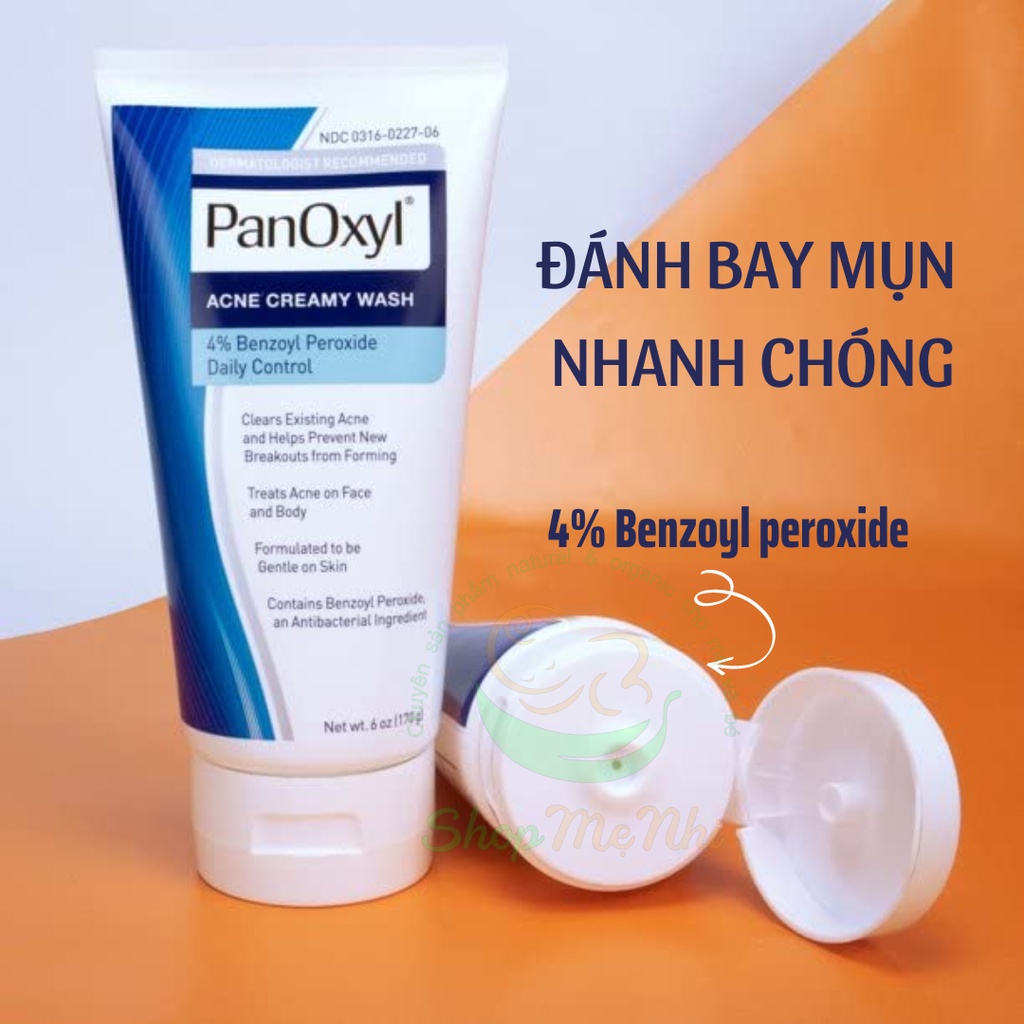 Sữa rửa mặt giảm mụn, kháng khuẩn PanOxyl acnes foaming wash 4% Benzoyl peroxide.