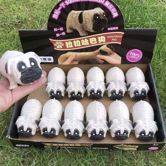 SQUISHY Con Chó PUG chó Pitbull Cát Kéo dài cực đáng yêu bóp xả stress giảm căng thẳng
