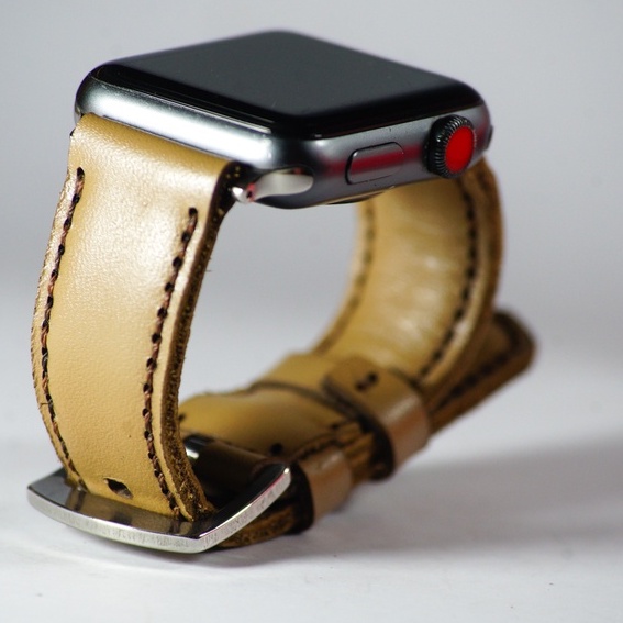 Dây đồng hồ Apple Watch , Iwatch , Iphone Watch Da Bò Màu Cà Phê Sữa RAM Leather  Bền Đẹp