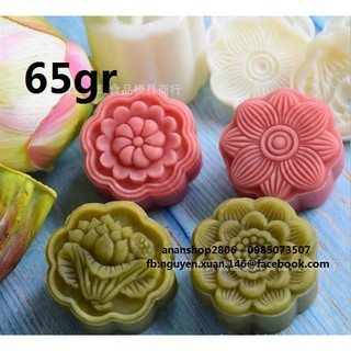 Khuôn trung thu lò xo 65gr 4 mặt hoa 2D