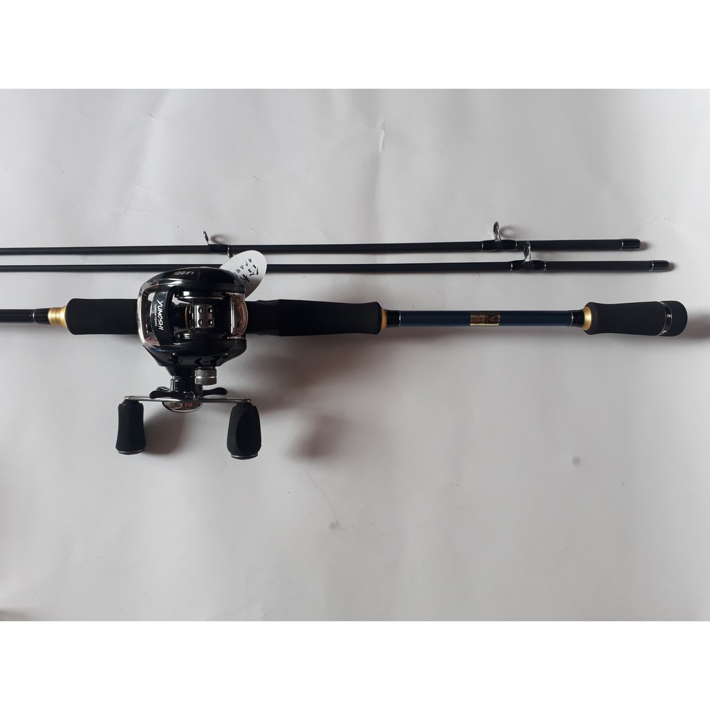 Bộ cần Lure Carbon 2m1 máy ngang yumoshi 201.