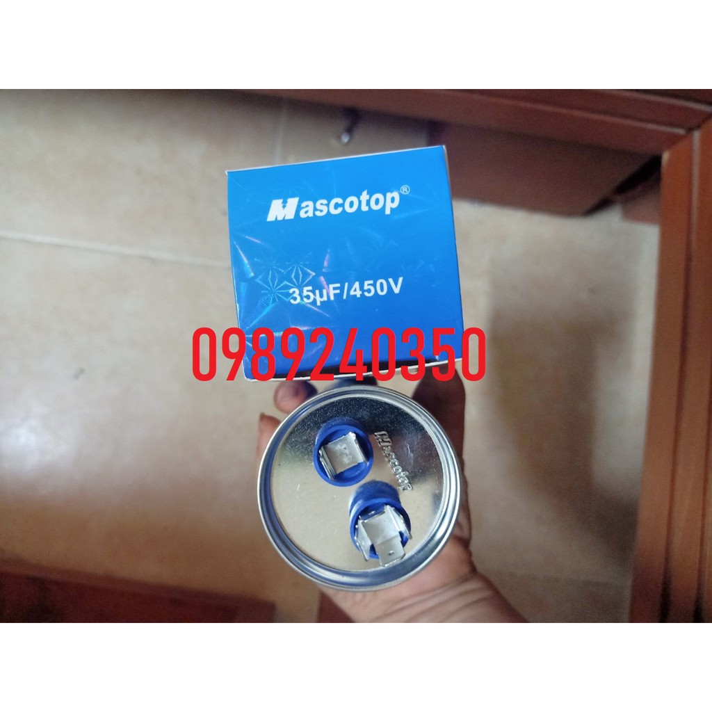 Tụ khởi động lốc điều hoà 35 uf 2 chân (loại tốt)