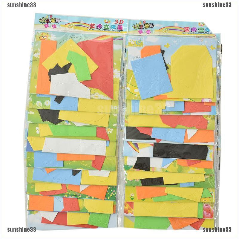 【COD•suns】1 Pcs DIY Cartoon Animal 3D EVA Foam Sticker Puzzle Toys for Kids St