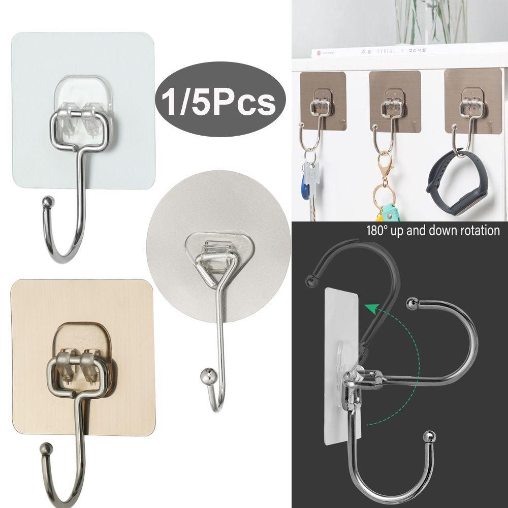 Set 1 / 5 Móc Treo Đồ Dán Tường Kích Thước Lớn Tiện Dụng Cho Phòng Tắm / Nhà Bếp