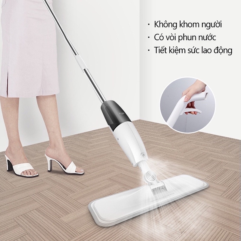 Cây lau nhà có bình xịt phun sương chổi lau đa năng xoay 360 độ