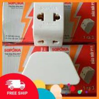 Đầu nối chia điện đa năng 3 cửa SOPOKA P11 P12 chịu tải 2200W - Hàng chính hãng