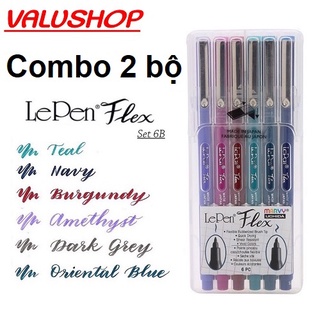 Bộ 6 cây bút viết thư pháp lettering calligraphy,LePen Flex - Marvy 4800