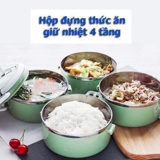 Cặp lồng cơm lúa mạch giữ nhiệt 4 tầng