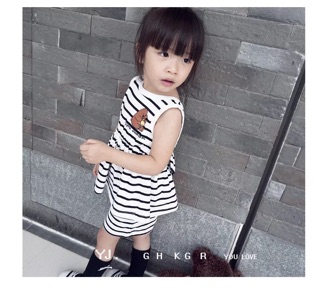 Set gia đình kẻ sọc đen - trắng