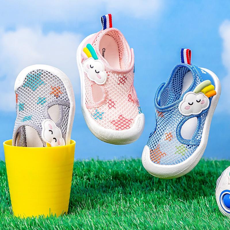 2022 mới cheerful mario Sandald Tập khóa dán Đi Cho Bé Chống Trơn Thoáng Khí Đế Mềm