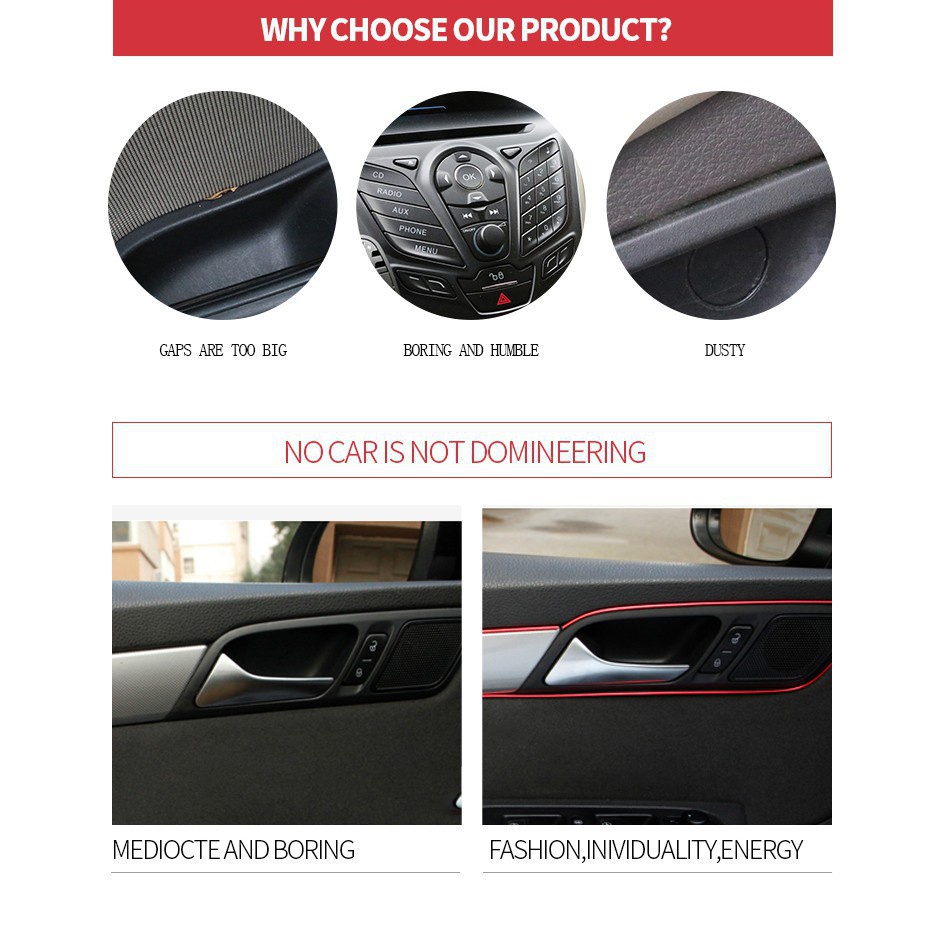 Dây Viền Trang Trí Nội Thất Xe Hơi 3D Dài 5M