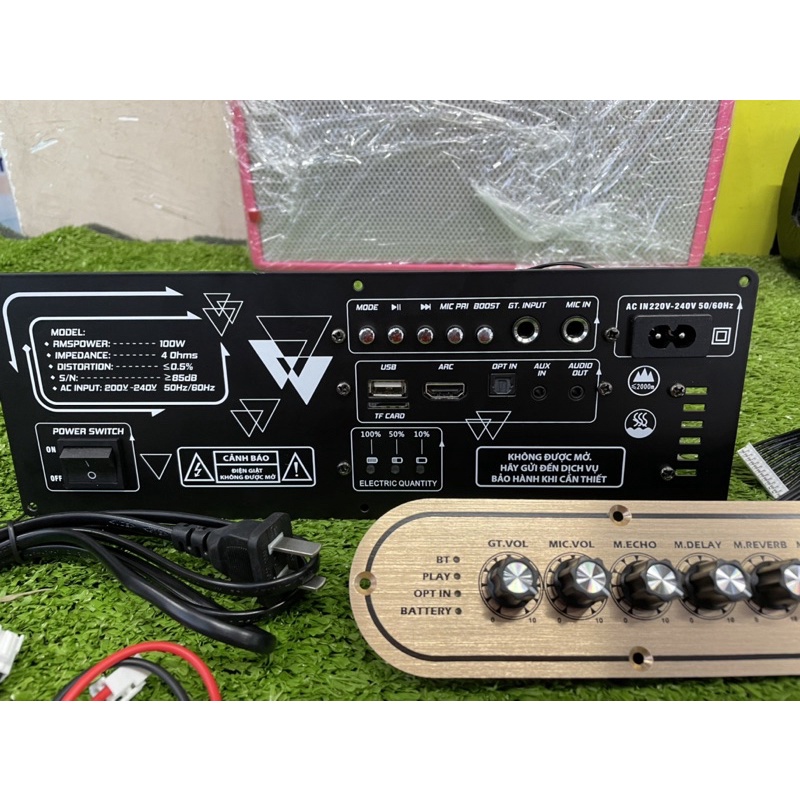 Mạch loa kéo xách tay 2 kênh 100w Reverb K10DSP, xài bass 16,20,25( Hình thật shop)