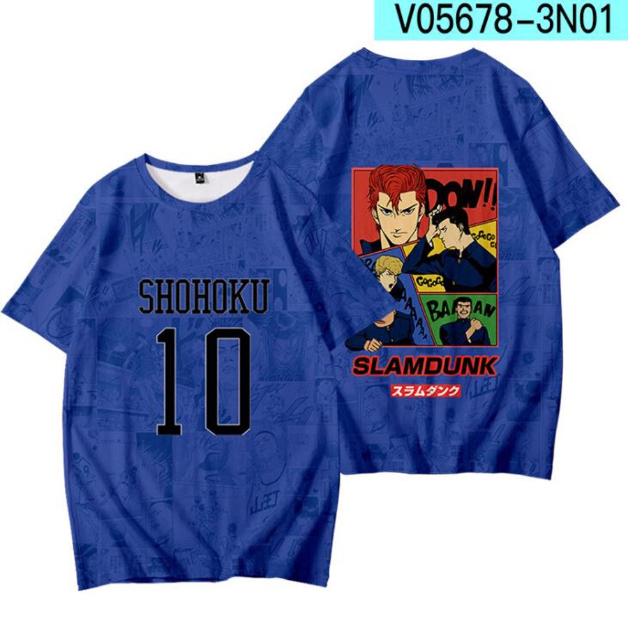Áo Thun Tay Ngắn In Hình Phim Slam Dunk 3D Cá Tính Cho Nam Nữ