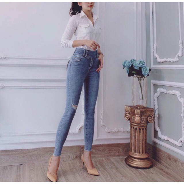 Quần jean dài cao cấp 100% chụp thật siêu rẻ