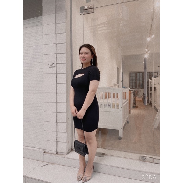 Váy body BIGSIZE cắt ngực thời trang 50-80kg