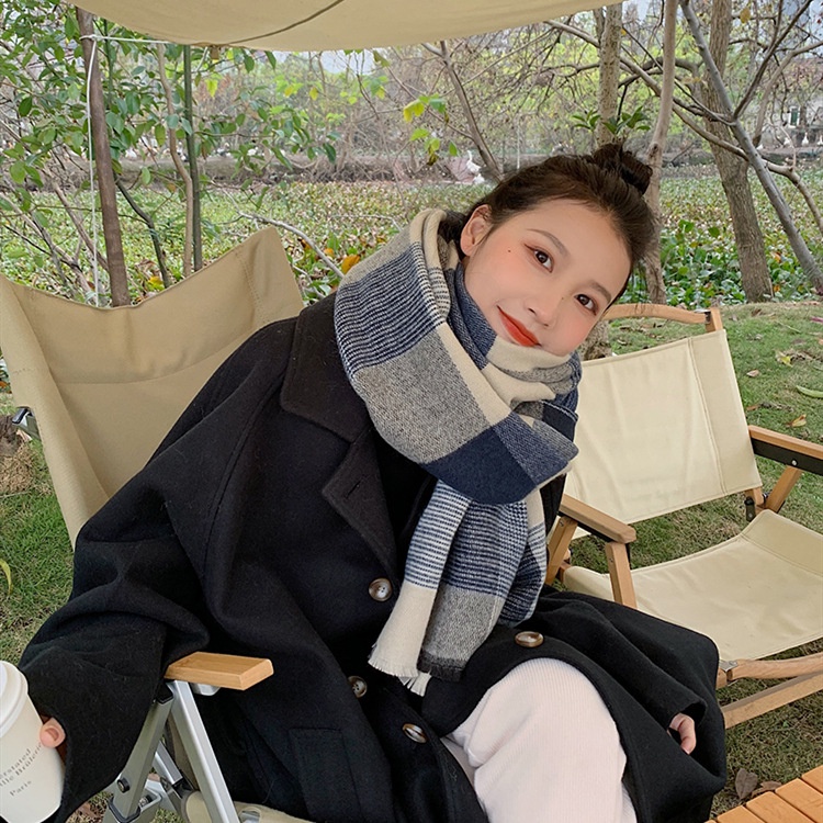 Khăn quàng cổ nữ cashmere cao cấp - Khăn choàng len thời trang siêu mềm mịn K-FD