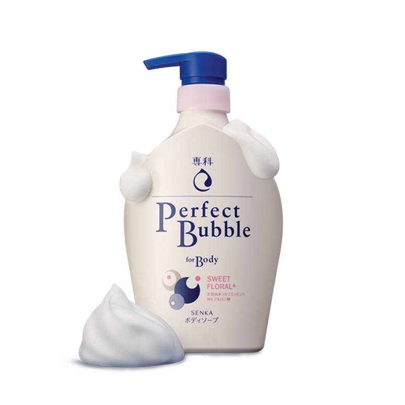 Senka Sữa tắm dưỡng ẩm hương hoa hồng và đinh hương Perfect Bubble For Body Sweet Floral 500ml