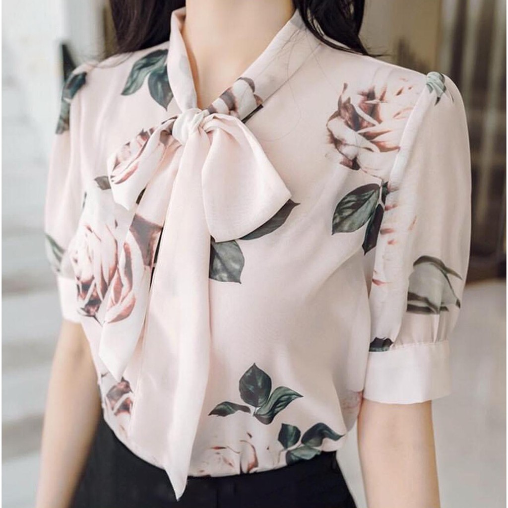 Áo Sơ Mi Nữ Chất Vải Voan Lụa (Chiffon lụa) Áo phối được nhiều kiểu | BigBuy360 - bigbuy360.vn