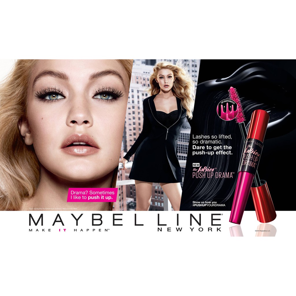 Giày Thể Thao Maybelline The Falsies Push Up 9.5 ml Màu Đen