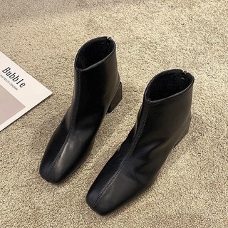 BOOTS DA CỔ NGẮN MŨI VUÔNG