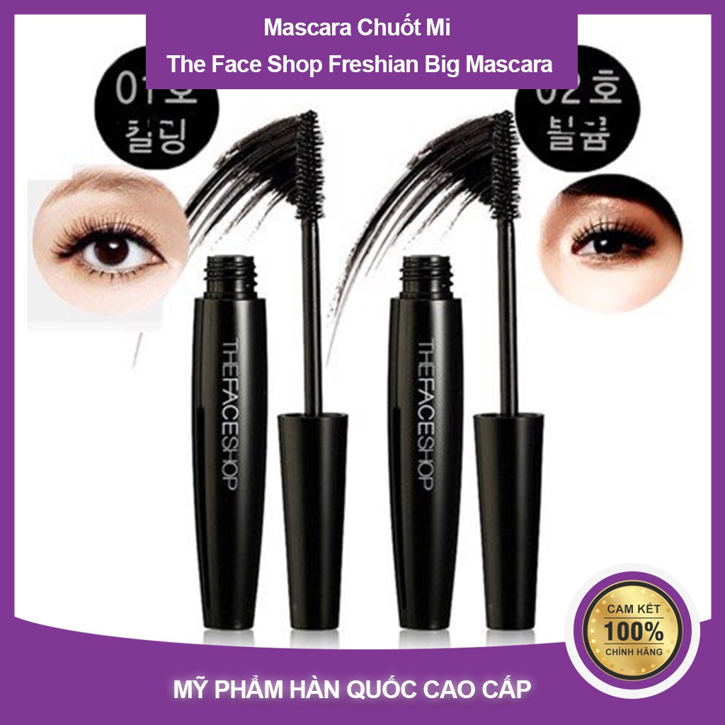 Mascara chuốt mi The Face Shop Freshian Big Mascara làm dày và cong mi