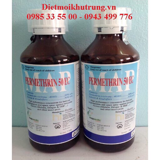 (Hàng thật 100%) Thuốc diệt muỗi PERMETHRIN 50EC nhập khẩu ANH QUỐC 1000ml