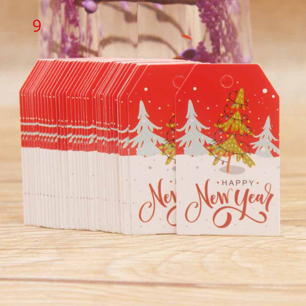 Set 100 nhãn tag giấy kraft 5*3CM trang trí quà tặng Giáng sinh tự làm