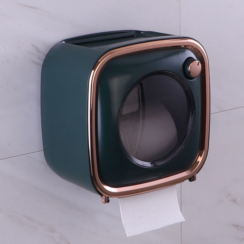 Hộp đựng giấy vệ sinh nhà tắm có miếng dán phong cách vintage