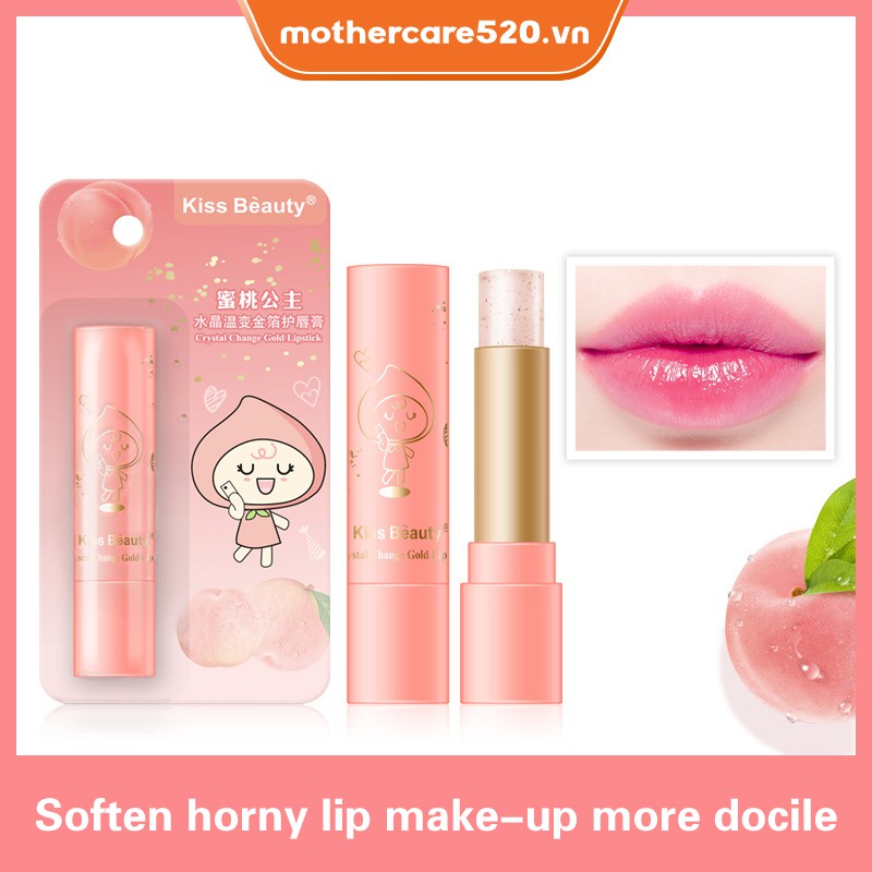 (Hàng Mới Về) Son Dưỡng Môi Chiết Xuất Hoa Đào Tự Nhiên Thay Đổi Màu Sắc Theo Nhiệt Độ Chống Khô Môi