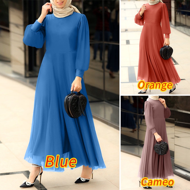 Zanzea Đầm Maxi Nữ Dài Tay Cổ Tròn Thời Trang Hàn