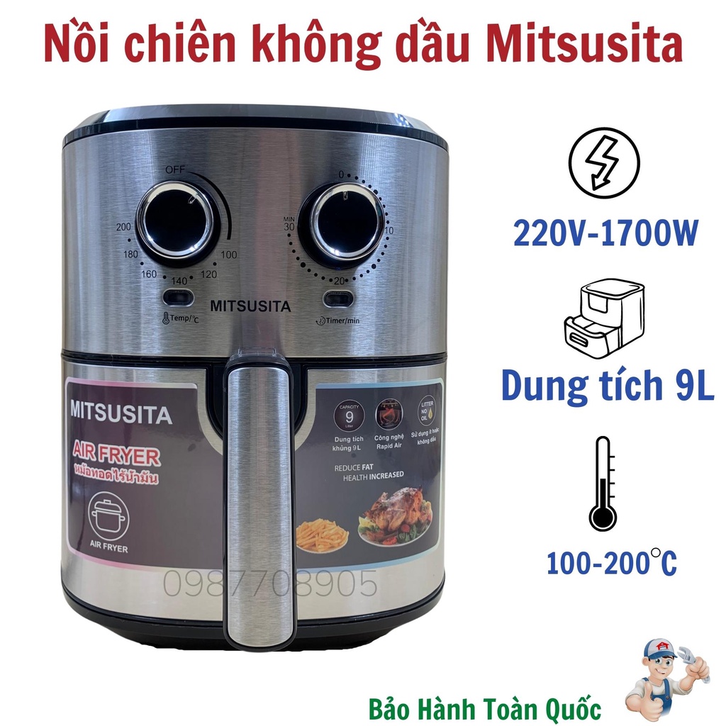 Nồi chiên không dầu chính hãng ThaiLand - AQUA HQ 279 9 lít chính hãng cao cấp