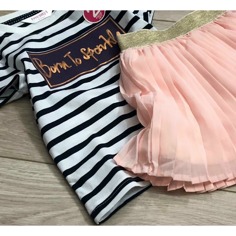 Set áo kèm váy Twenty dư xịn cho bé gái size từ 12-24 cân