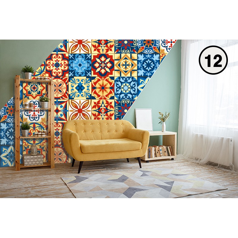 Decal Dán Bếp, Nhà Cửa Hoạ Tiết Đa Sắc | Chống Bay Màu Chống Bấm Bẩn | Kích Thước 60cm x 120cm