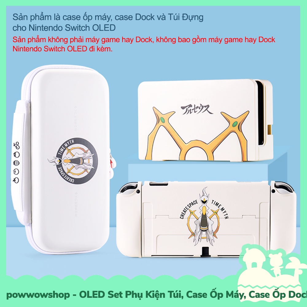 OLED/V1/V2 Set Phụ Kiện Case Ốp Máy, Ốp Dock Nintendo Switch Phong Cách Legend Arceus