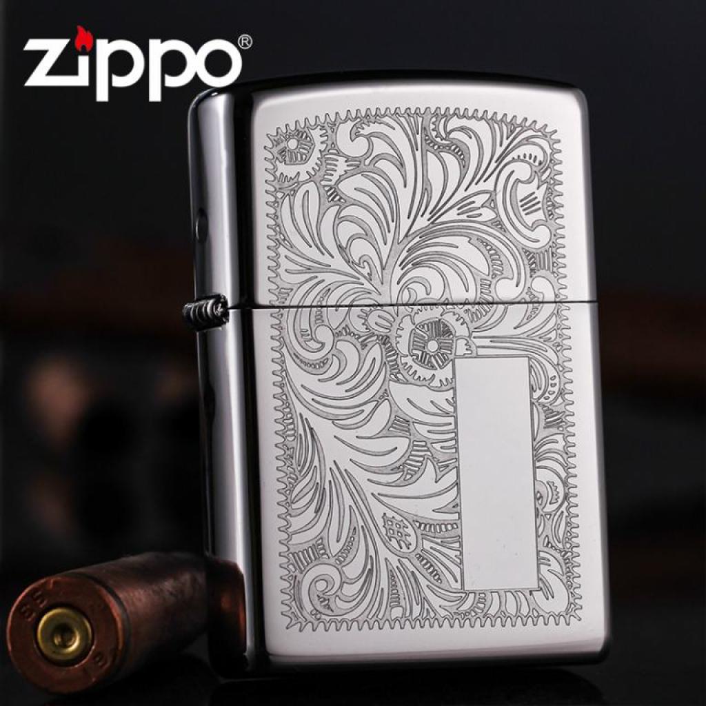 Bật Lử a Zitpo 352 - Hột Quẹt Zitpo Hoa Văn Ý Cổ Venetian Màu Bạc