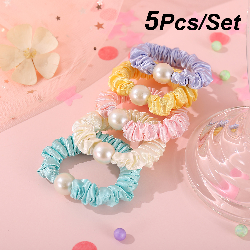 Dây buộc tóc co dãn màu trơn duyên dáng dễ phối đồ dành cho nữ