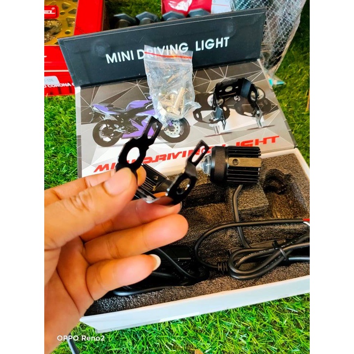 Trợ sáng bi cầu mini cặp 2 pha trắng vàng , đường cắt cực đỉnh siêu bền trong mọi thời tiết