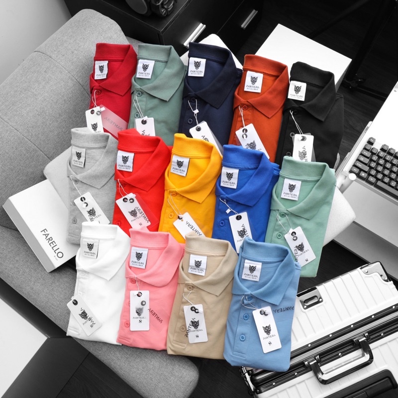 Áo thun polo pantera basic chất cotton 4c xịn, áo polo xuất khẩu cao cấp