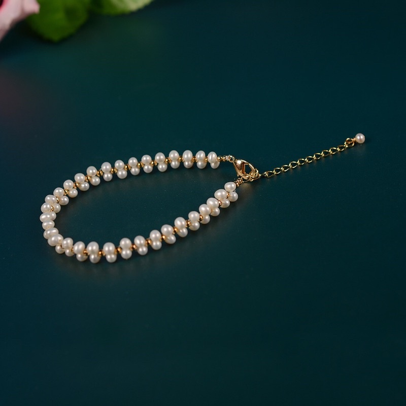 Vòng tay đan 5 ly màu trắng