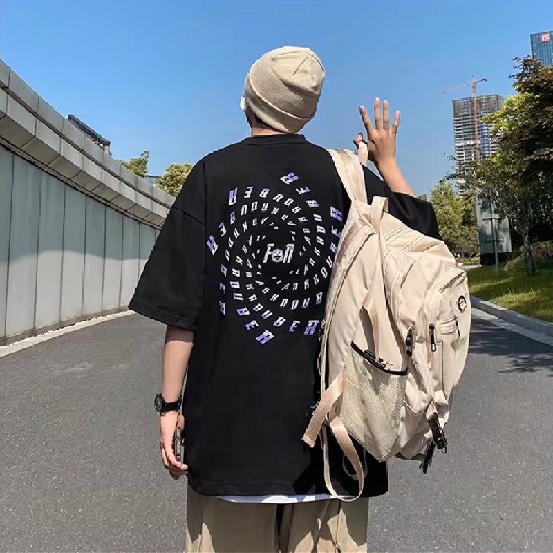 Áo Thun Tay Ngắn Dáng Rộng In Chữ Thời Trang Mùa Hè Cho Nam Và Nữ Size M-5XL