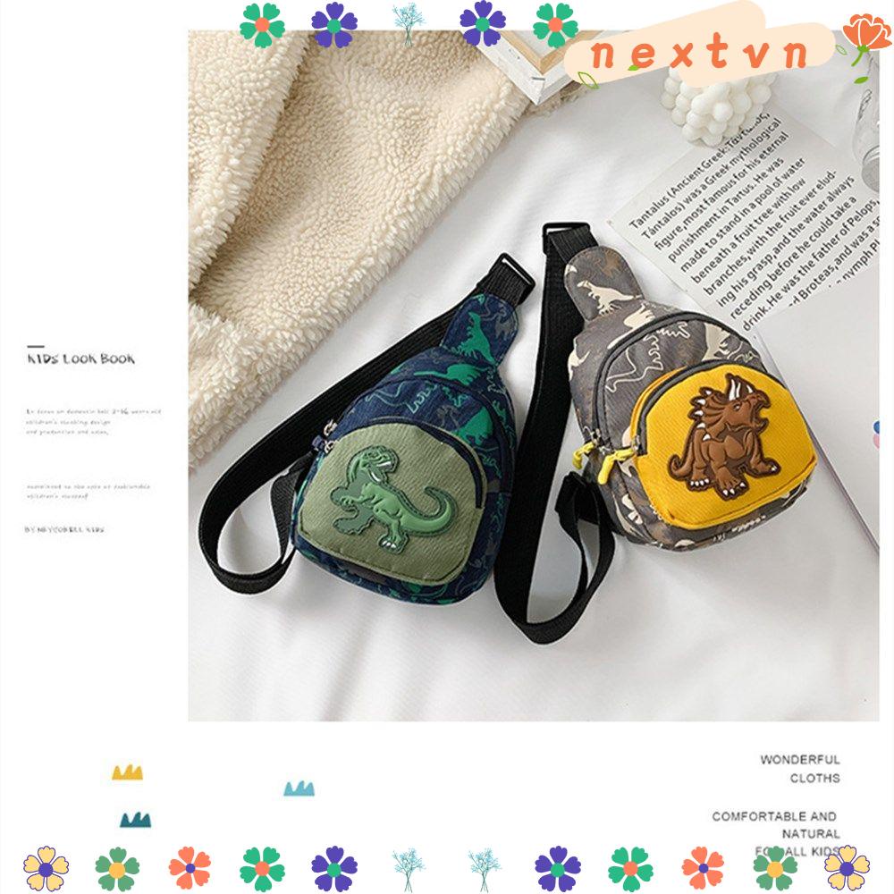 Túi Đeo Chéo Vai Bằng Nylon Họa Tiết Khủng Long Hoạt Hình Nhiều Màu Sắc Dành Cho Bé Trai Bé Gái Đi Học Du Lịch