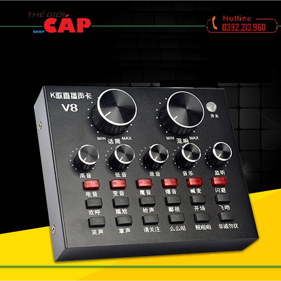 Sound Card Thu Âm Hát Karaoke V8 Auto Tune