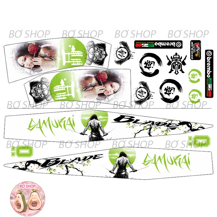 Tem Wave Blade 110 Samurai - Tem 3 lớp chống nước , chống phai màu