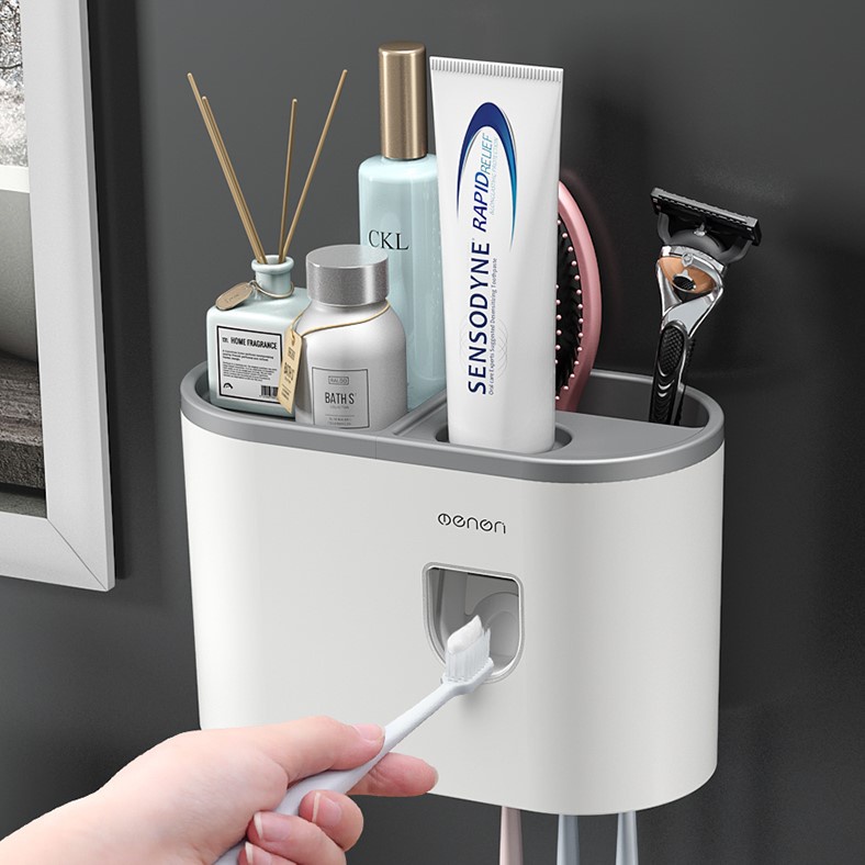 Bộ Nhả Kem Đánh Răng Kết Hợp Kệ để đồ cực tiện dụng không chiếm không gian