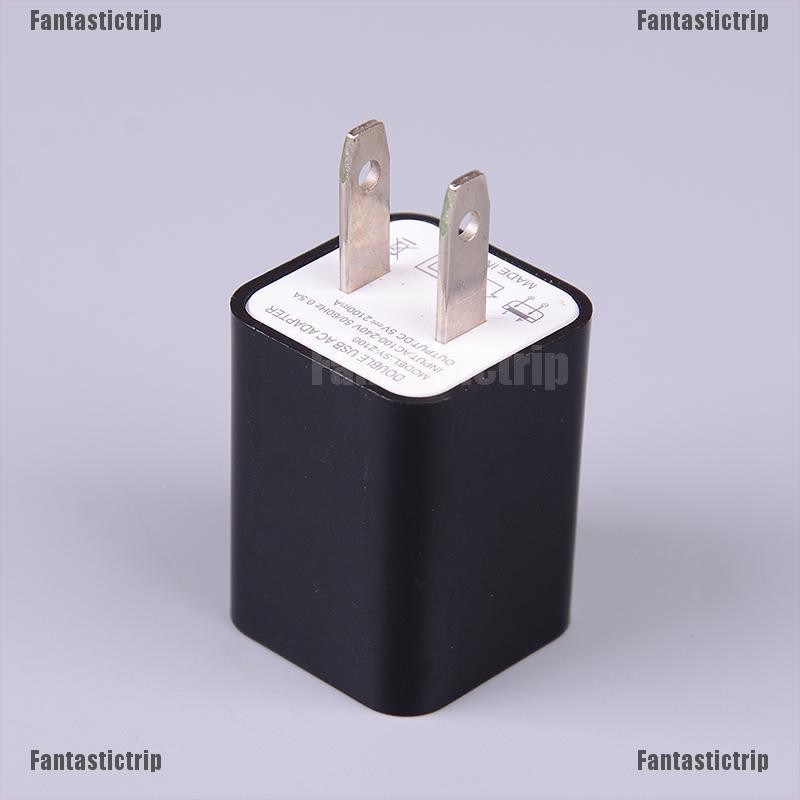 Fantastictrip US plug USB charging 2 port wall home travel AC charger adapter for smart phone