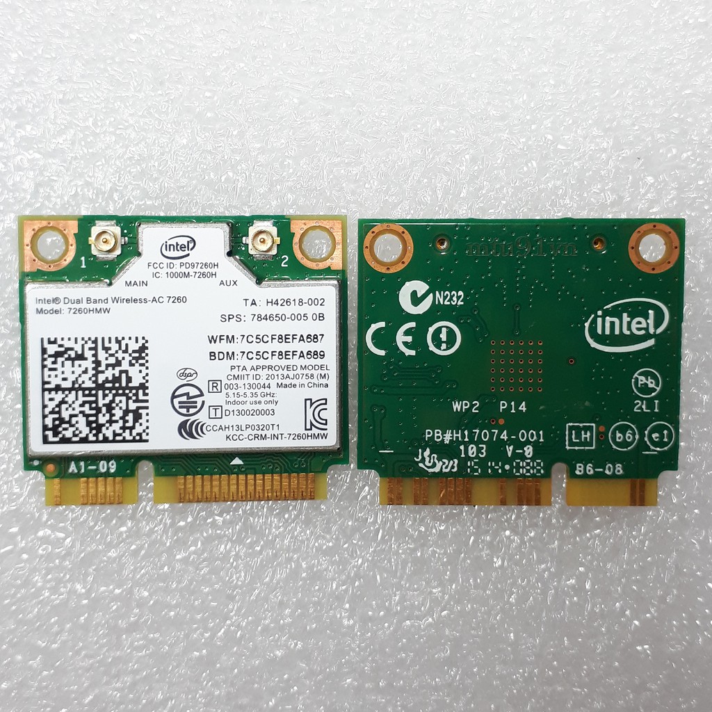 Card WiFi Laptop Intel 7260AC Chuẩn AC 2 băng tầng ,có Bluetooth 4.0