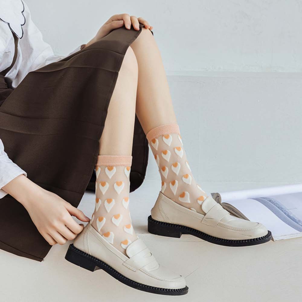 Đôi vớ trong suốt bằng vải nylon thời trang phong cách mùa hè sành điệu cho nữ