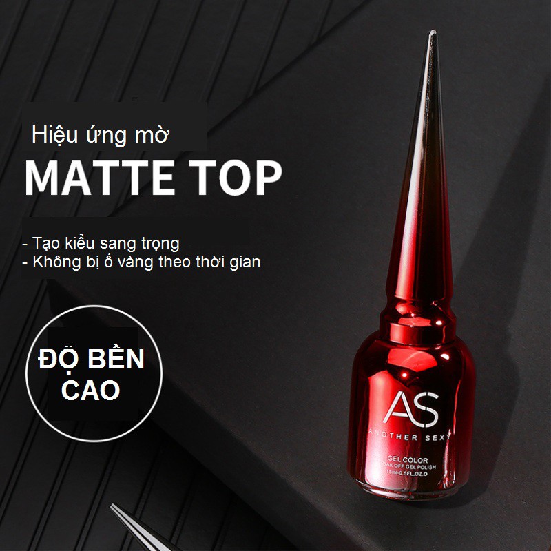 Matte Top Gel AS Red | Lì Nhám | Chai Chức Năng