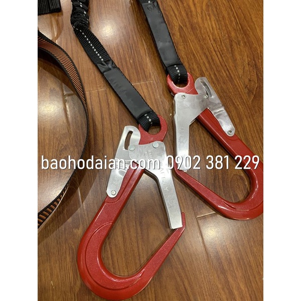 Dây an toàn thân Hàn Quốc kiểu Kujie 2 móc nhôm (dây đàn hồi)-đầy đủ phụ kiện