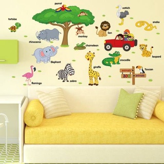 Decal dán tường Thú Tiếng Anh